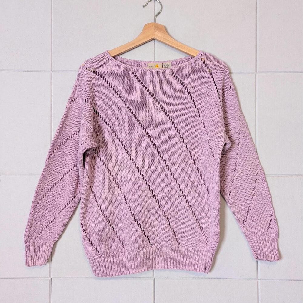 Vintage 80s Liz Claiborne chunky knit boat neck sweater